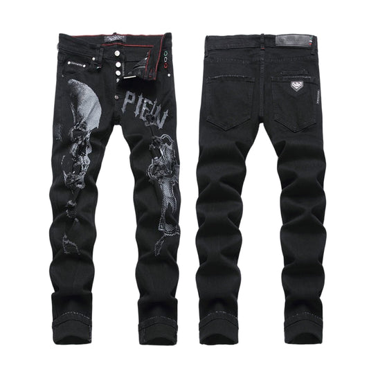 New-PHILIPP skull print jeans