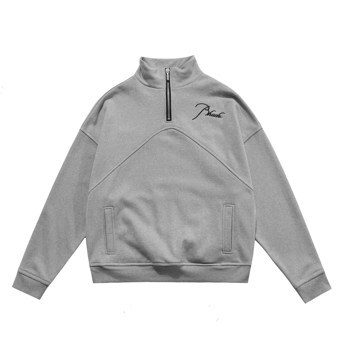 New-RHUDE Vintage Stand Collar Half Zip Sweatshirt