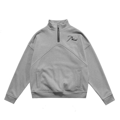 New-RHUDE Vintage Stand Collar Half Zip Sweatshirt