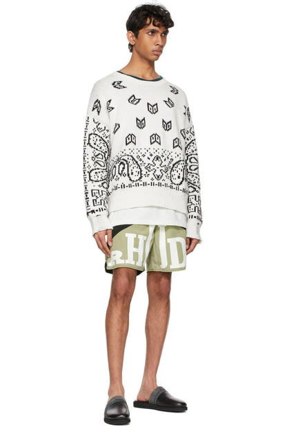 New-RHUDE Two-tone lettering print shorts