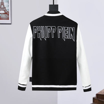 New-PHILIPP Leather Baseball Jacket