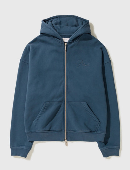 New-RHUDE Vintage zip-up fleece hoodie