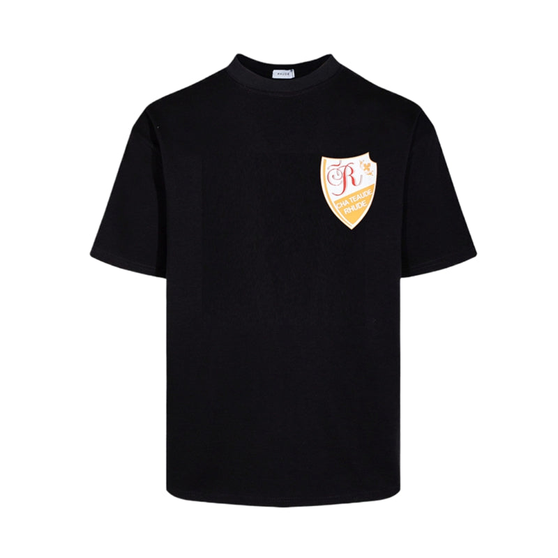 New-RHUDE Yellow badge print T-shirt