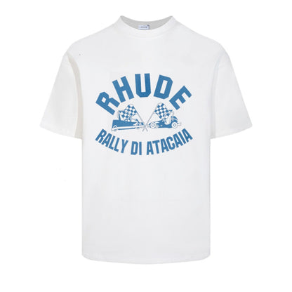 New-RHUDE Rally flag slogan printing T-shirt