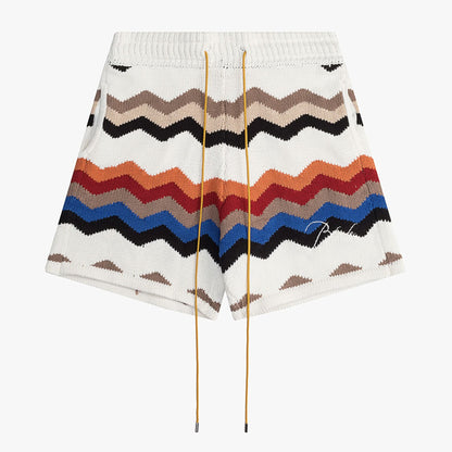 New-RHUDE Colorful jacquard drawstring shorts