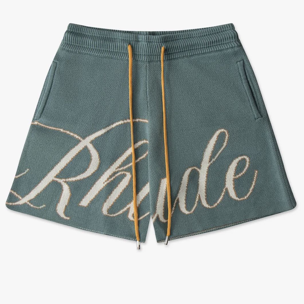 New-RHUDE Jacquard drawstring wool high street shorts