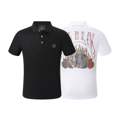 New-PHILIPP Skull Rose Diamond Polo