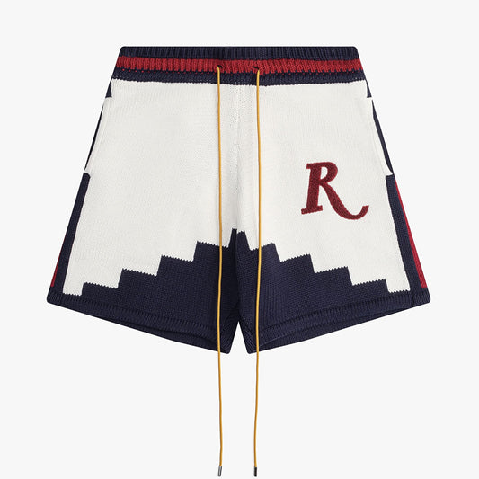 New-RHUDE Colorblock jacquard drawstring shorts