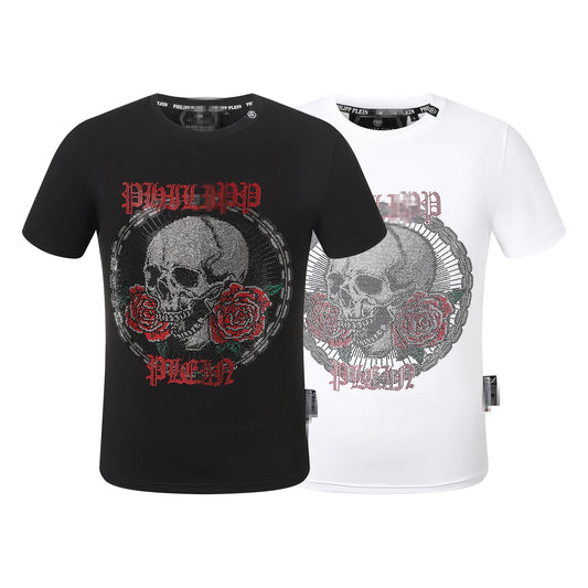 New-PHILIPP Skull Rose Diamond T-shirt