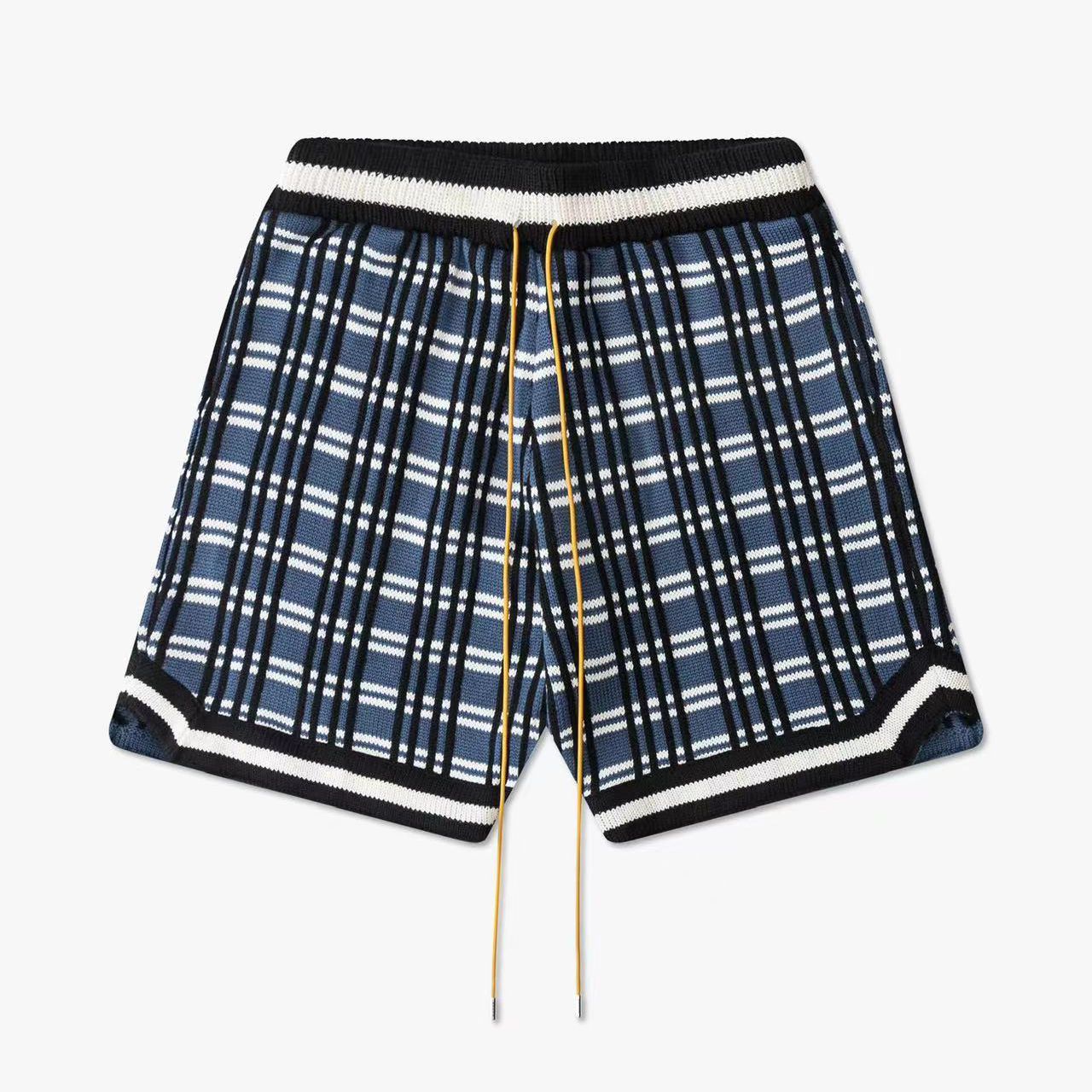 New-RHUDE Check jacquard sweater shorts