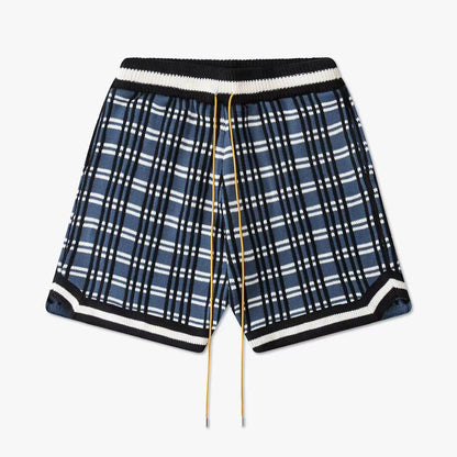 New-RHUDE Check jacquard sweater shorts