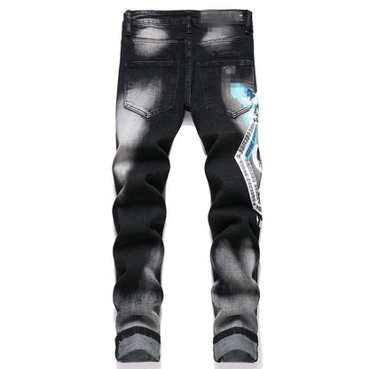 New-PHILIPP Lettering print jeans