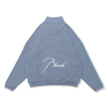 New-RHUDE Vintage Stand Collar Half Zip Sweatshirt