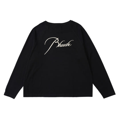 New-RHUDE Embroidered vintage long-sleeved T-shirt