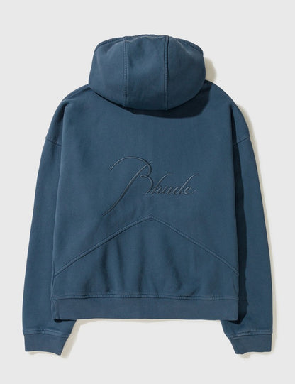 New-RHUDE Vintage zip-up fleece hoodie