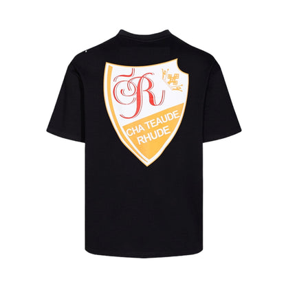 New-RHUDE Yellow badge print T-shirt