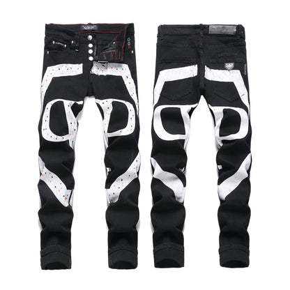 New-PHILIPP Lettering print jeans