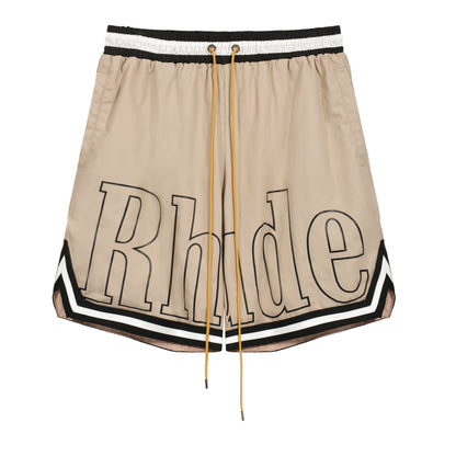 New-RHUDE Printed paneled drawstring shorts