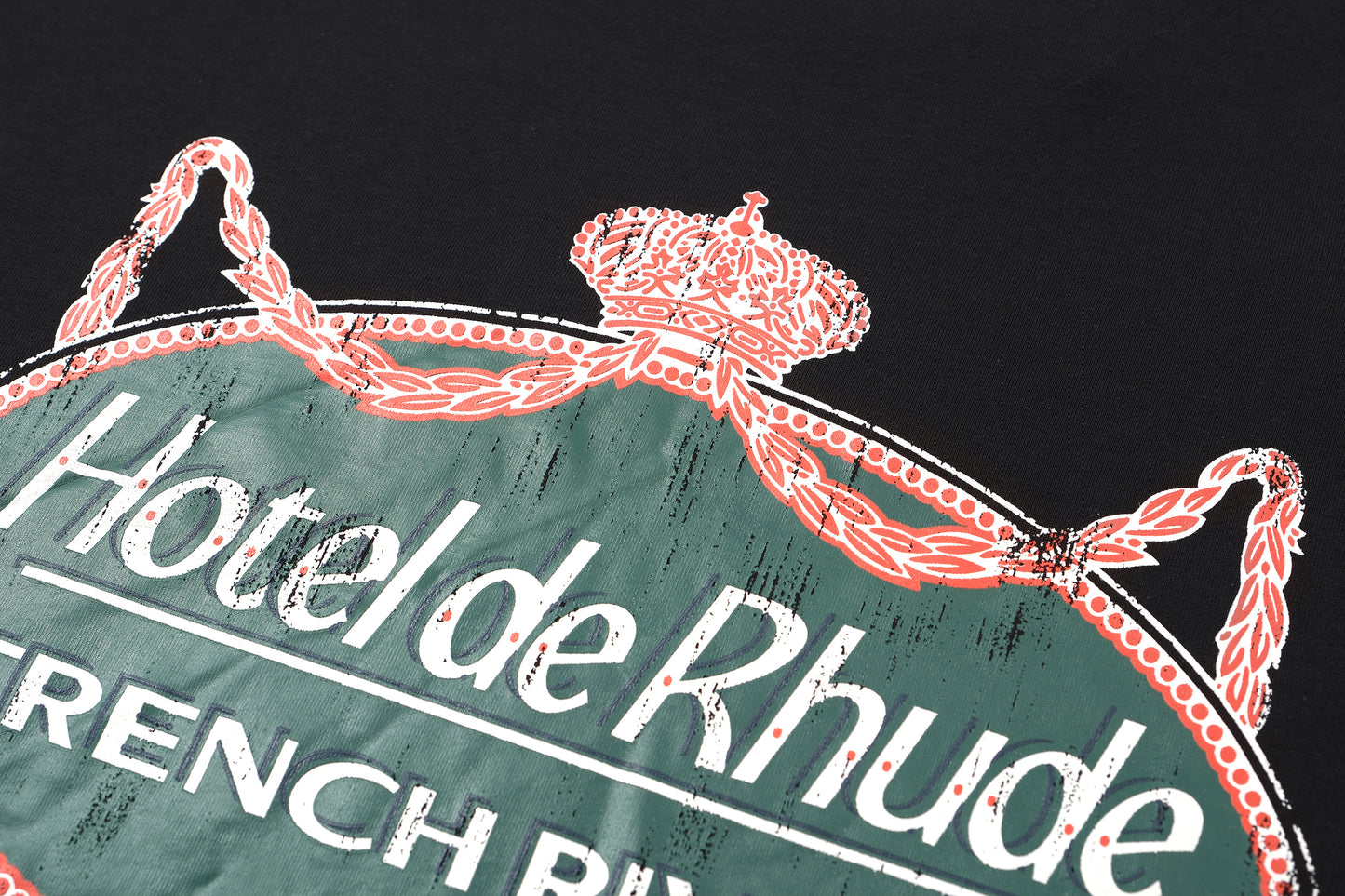 New-RHUDE Retro crown logo print T-shirt