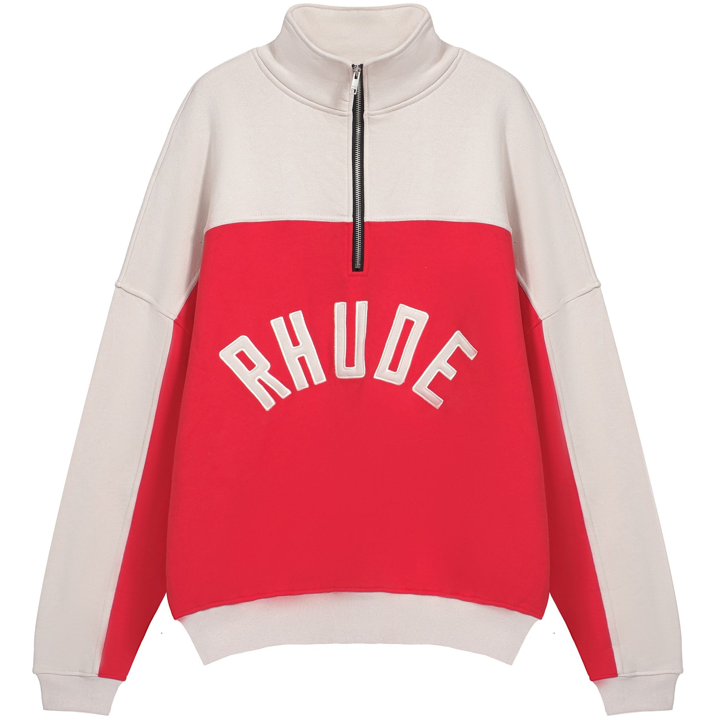 New-RHUDE Vintage Half Zip Embroidered Sweatshirt