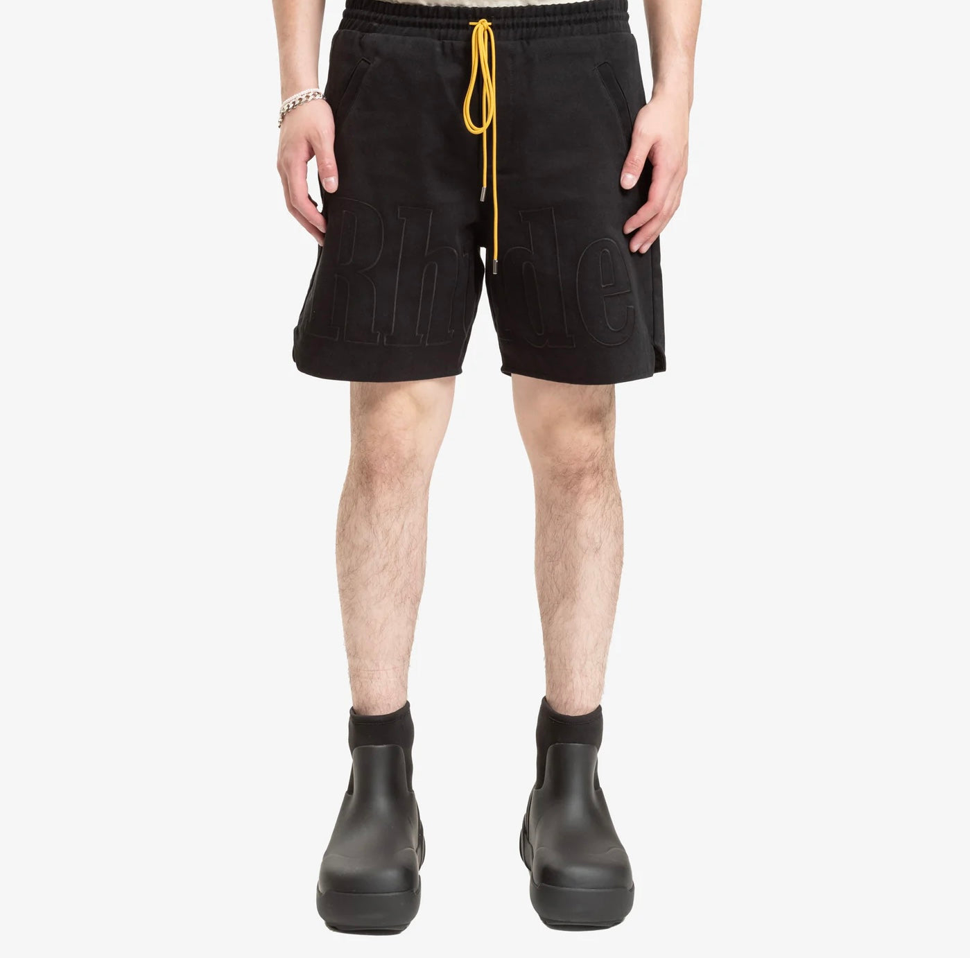 New-RHUDE Summer lettering logo embroidered shorts