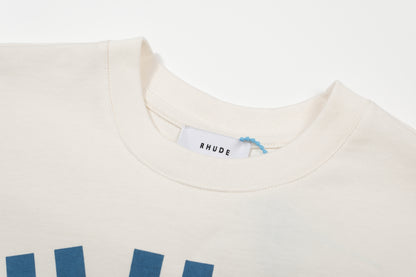 New-RHUDE Rally flag slogan printing T-shirt