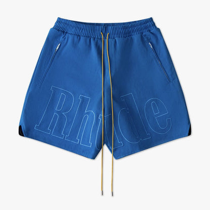 New-RHUDE Summer logo embroidered drawstring shorts