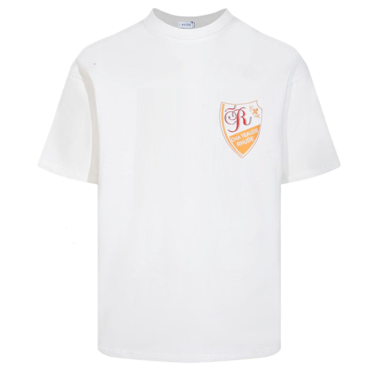 New-RHUDE Yellow badge print T-shirt