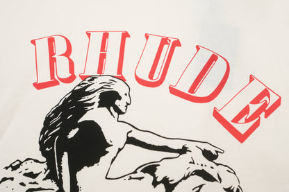 New-RHUDE Retro slogan logo print T-shirt