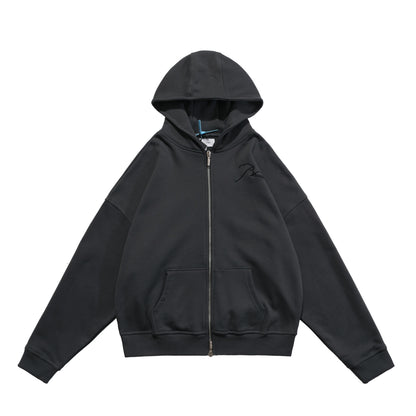 New-RHUDE Zipper embroidered hoodie