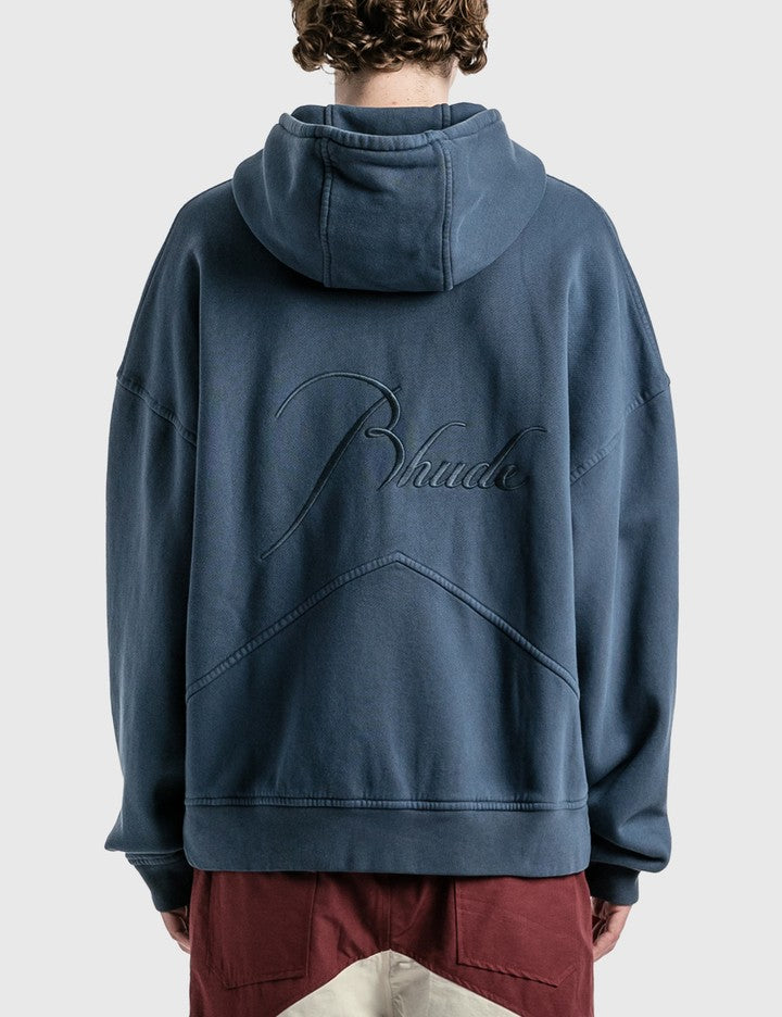 New-RHUDE Vintage zip-up fleece hoodie