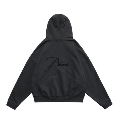 New-RHUDE Zipper embroidered hoodie