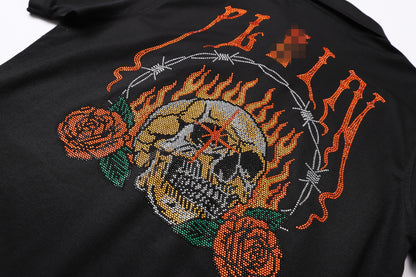 New-PHILIPP Skull Rose Diamond Polo