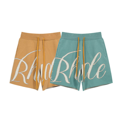 New-RHUDE Jacquard drawstring wool high street shorts