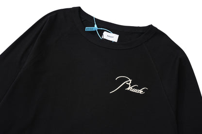 New-RHUDE Embroidered vintage long-sleeved T-shirt