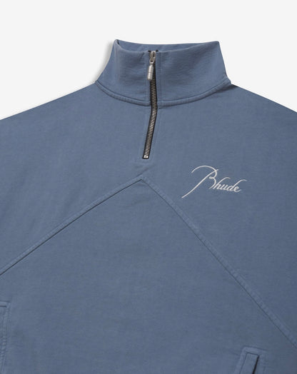 New-RHUDE Vintage Stand Collar Half Zip Sweatshirt