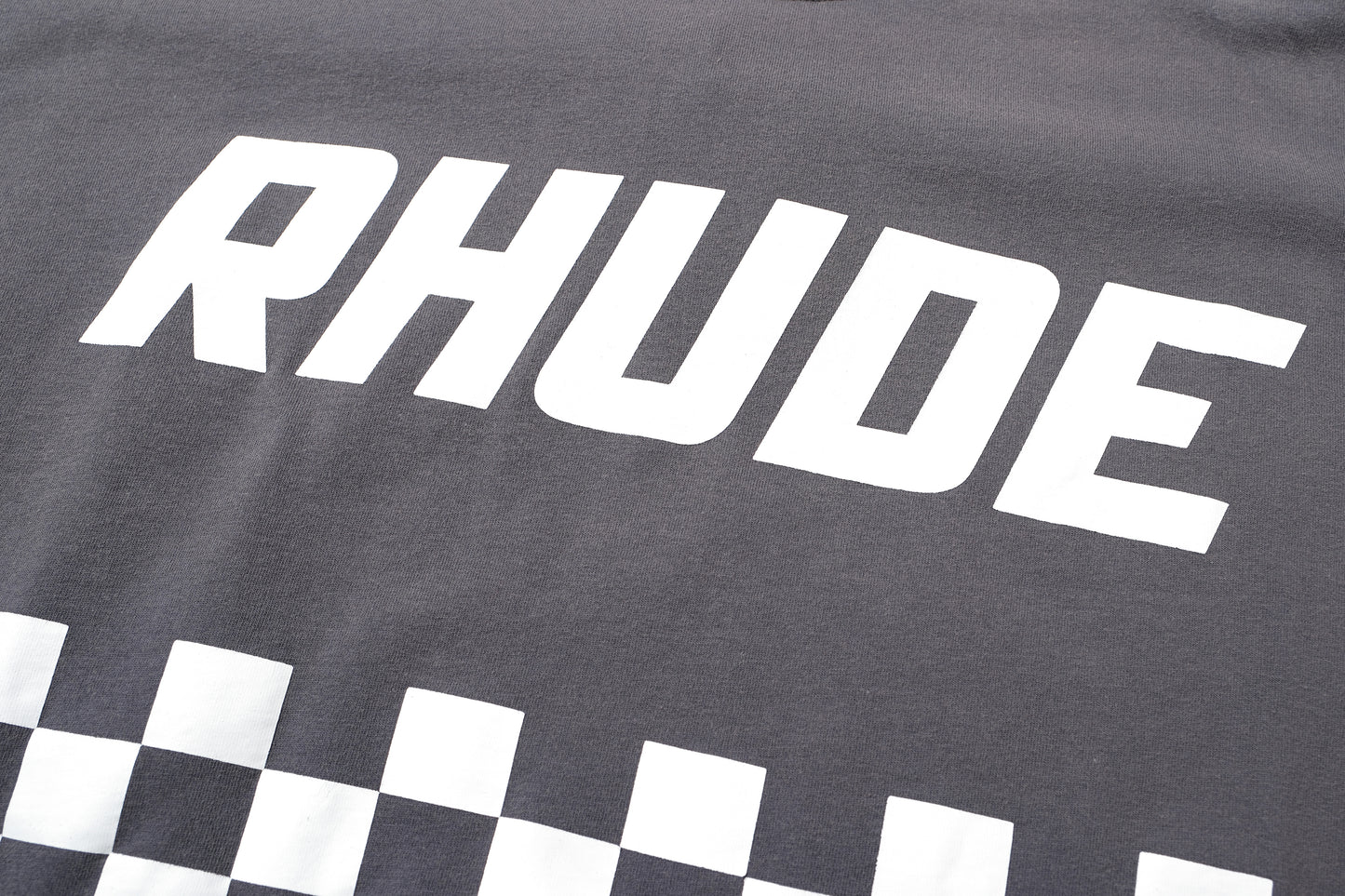 New-RHUDE Retro old slogan logo T-shirt