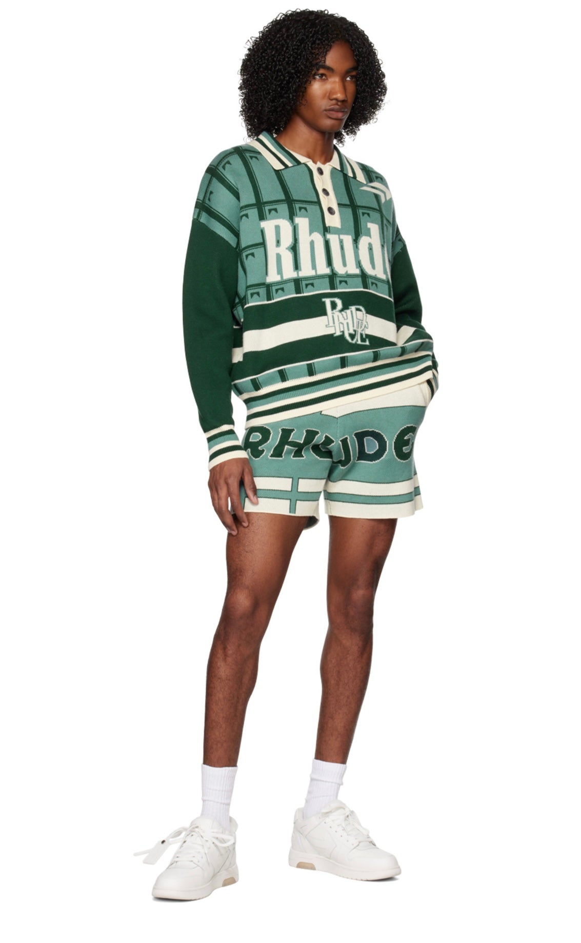 New-RHUDE Vintage lettering sweater shorts