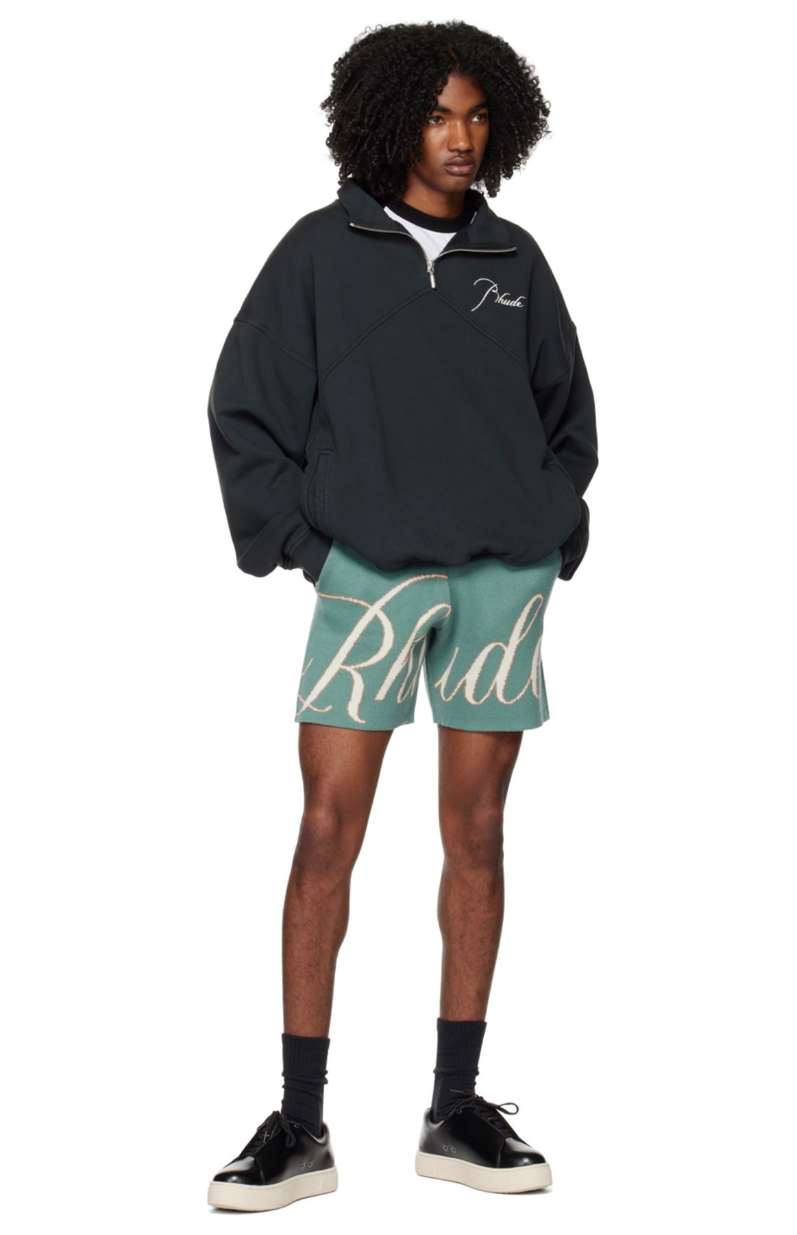 New-RHUDE Jacquard drawstring wool high street shorts