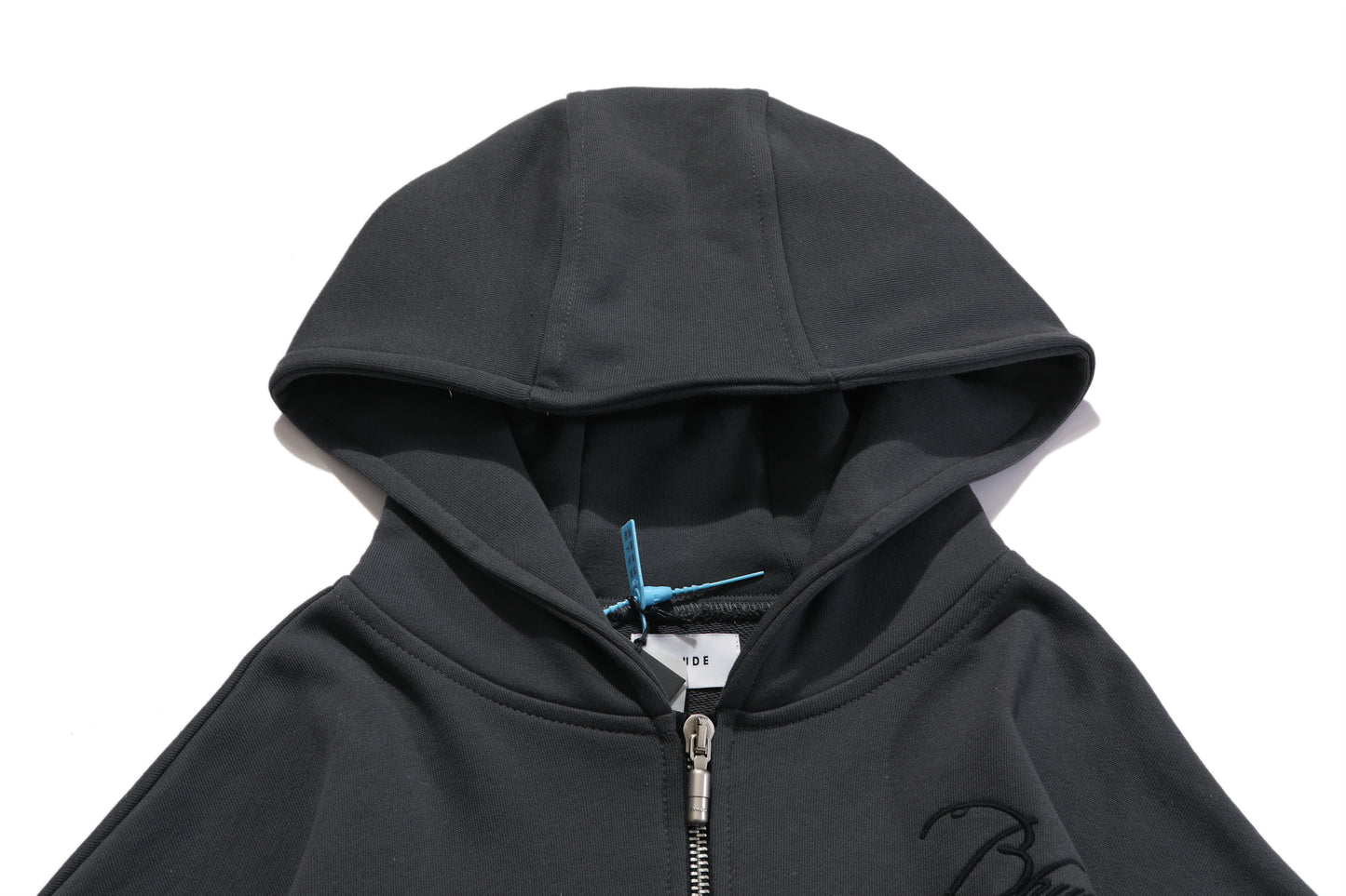 New-RHUDE Zipper embroidered hoodie