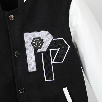 New-PHILIPP Leather Baseball Jacket