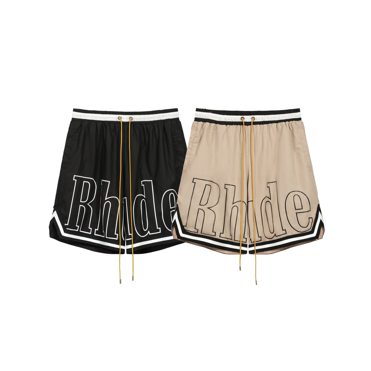 New-RHUDE Printed paneled drawstring shorts