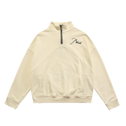 New-RHUDE Vintage Stand Collar Half Zip Sweatshirt