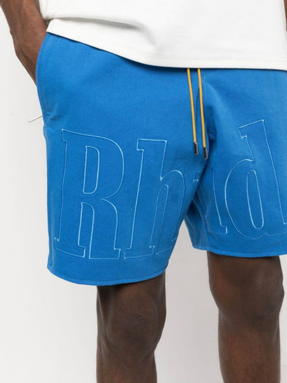 New-RHUDE Summer logo embroidered drawstring shorts