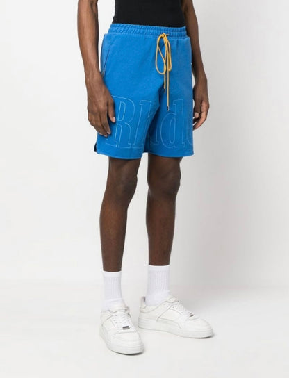 New-RHUDE Summer logo embroidered drawstring shorts