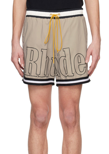 New-RHUDE Printed paneled drawstring shorts