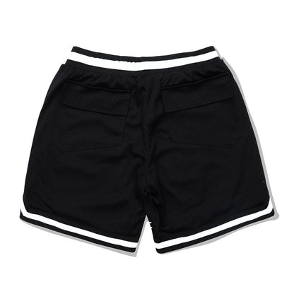 New-RHUDE Mesh printed webbing panel sports shorts