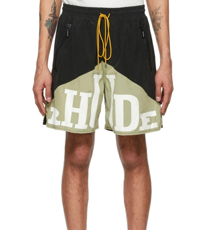 New-RHUDE Two-tone lettering print shorts