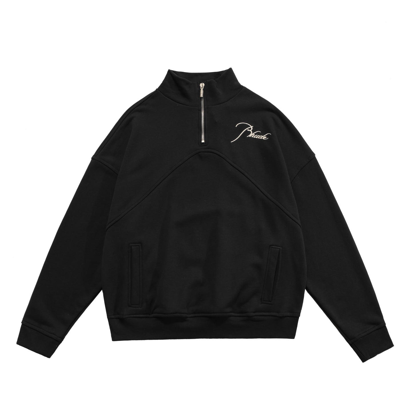 New-RHUDE Vintage Stand Collar Half Zip Sweatshirt