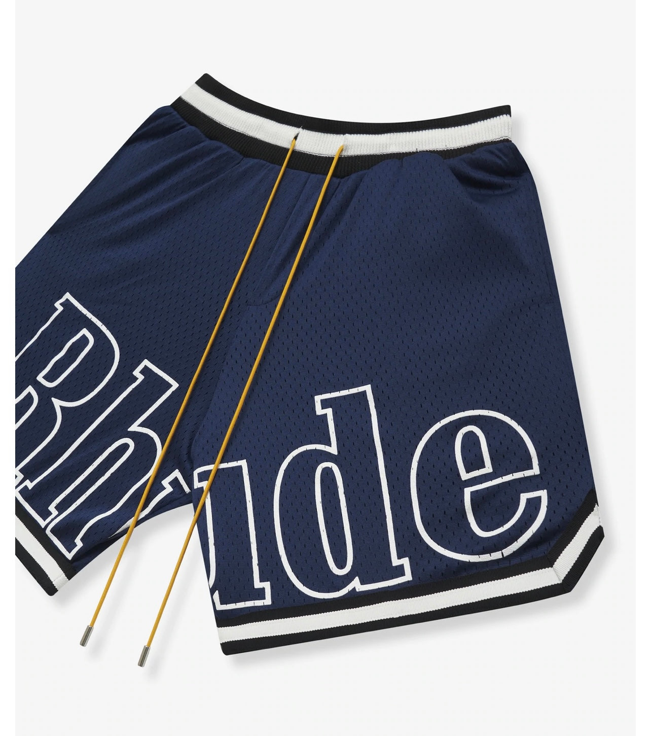 New-RHUDE Mesh printed webbing panel sports shorts